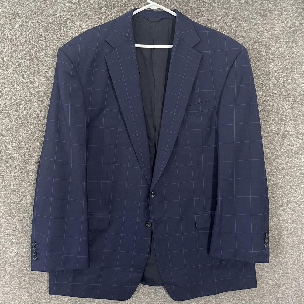 Vitale Barberis Canonico Blazer Mens 48 Blue Wool Sport Coat Jacket Hartmanns
